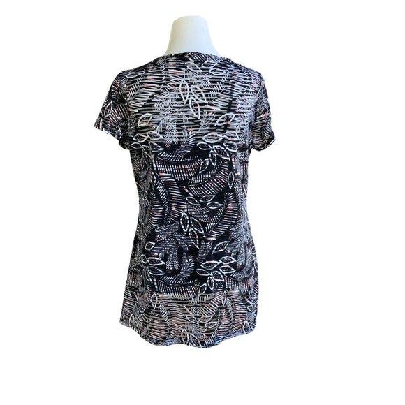 NEW DIRECTIONS 2 PIECE TOP M BLACK MULTI COLORS ABSTRACT POLY BLEND OFFICE WEAR - Picture 10 of 13